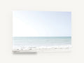 Pale Aqua Horizon, pale aqua sea high-key photograph, coastal canvas wall art print ready to hang
