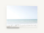 Pale Aqua Horizon, pale aqua sea high-key photograph, coastal canvas wall art print ready to hang