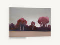 Maroon Grove at Dusk, maroon trees abstract landscape painting, landscape canvas wall art print ready to hang