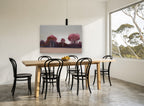Maroon Grove at Dusk landscape canvas print on the wall of a dining room