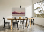 Rose Dusk Treeline landscape canvas print on the wall of a dining room