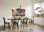 Faceted Alpine Slope landscape canvas print on the wall of a dining room