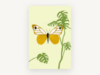 Gold Butterfly Monstera, floral canvas wall art print, front view
