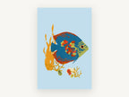 Paper Cut Angelfish, coastal canvas wall art print, front view