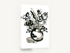 Ink Bloom Vase, black ink flowers in vase, floral canvas wall art print ready to hang