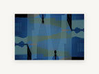 Mirrored Chrysler Blues, mirrored chrysler building abstract cityscape, city canvas wall art print, front view
