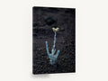 Lone Silver Sprout, silver plant on volcanic soil photograph, floral canvas wall art print ready to hang