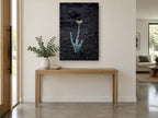Lone Silver Sprout floral canvas print on the wall of a entry hall