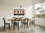Life Is a Song Cassette vintage canvas print on the wall of a dining room