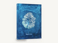 Indigo Fan Frond Seaweed, antique blue seaweed cyanotype print, stretched canvas wall art print ready to hang