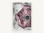 Mulberry Poppy Negative, floral canvas wall art print, front view