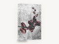 Burgundy Orchid Spray, burgundy orchid branch textured grey, floral canvas wall art print ready to hang