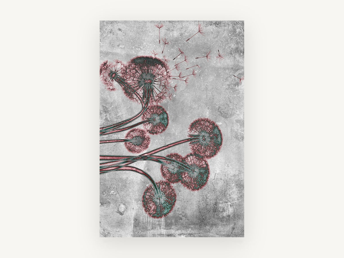 Dandelion Drift, floral canvas wall art print, front view