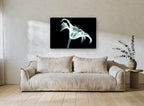 Lily in X-Ray Glow floral canvas print on the wall of a living room