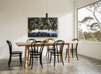 Moss Canopy Reflection landscape canvas print on the wall of a dining room