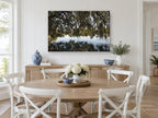 Moss Canopy Reflection landscape canvas print on the wall of a Hamptons dining room
