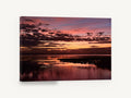 Crimson Lake Dusk, pink sunset lake reflection photograph, landscape canvas wall art print ready to hang