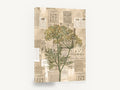 Fennel Almanac Collage, vintage fennel botanical almanac collage, stretched canvas wall art print ready to hang