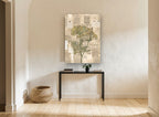 Fennel Almanac Collage vintage canvas print on the wall of a hallway