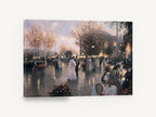 Elegant Evening Promenade, belle époque paris evening street scene, city canvas wall art print ready to hang
