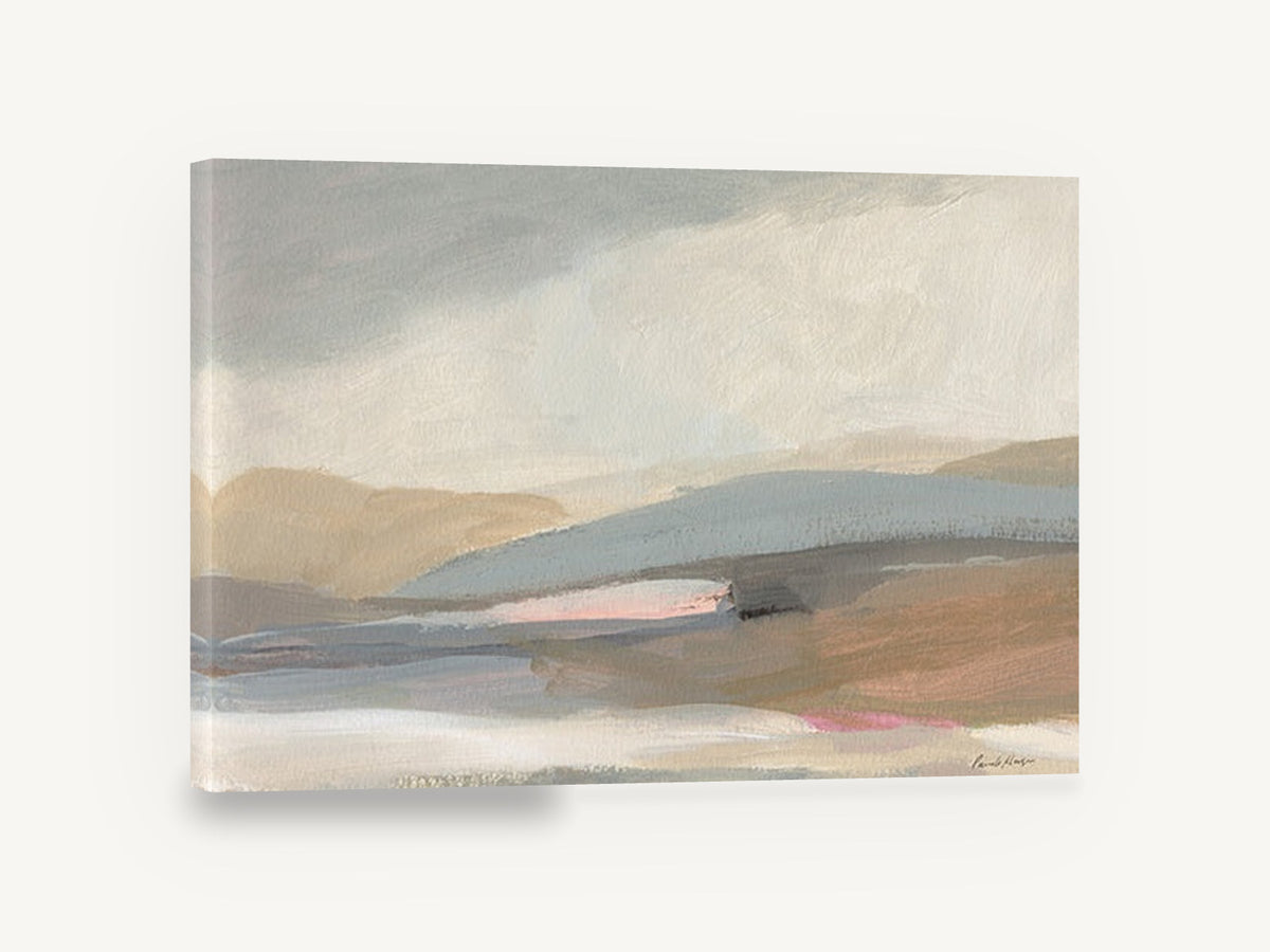 Soft Hills Haze, muted abstract hills landscape artwork, landscape canvas wall art print ready to hang