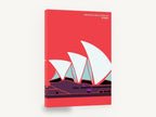 Coral Sails, sydney opera house illustrated poster, city canvas wall art print ready to hang
