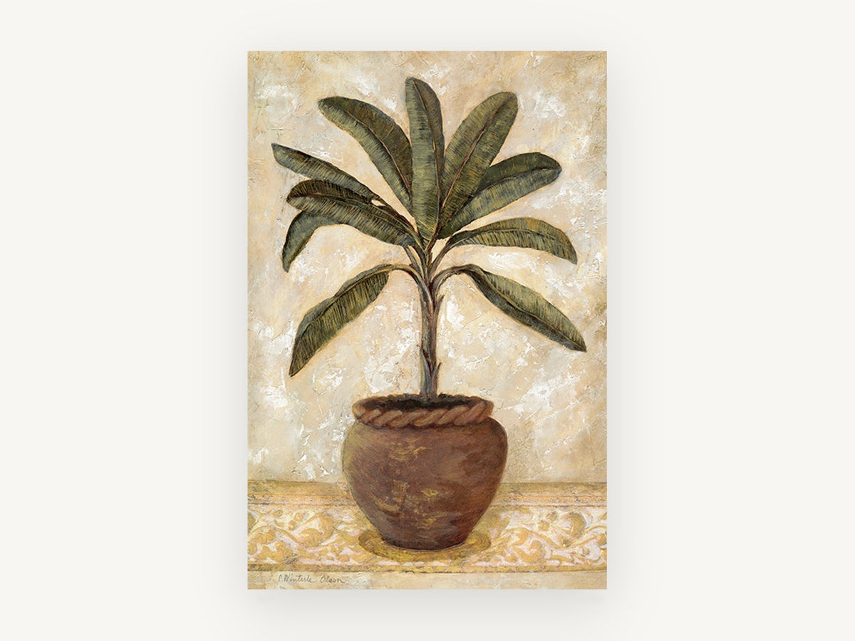 Terracotta Palm Study, floral canvas wall art print, front view