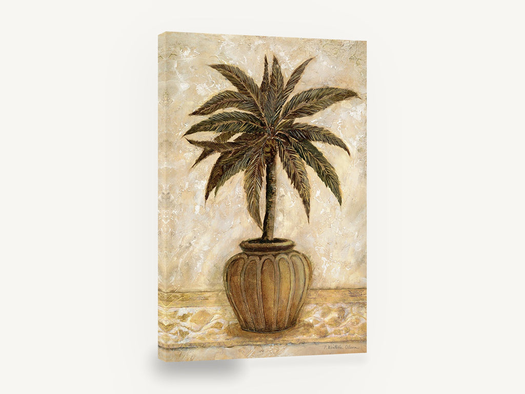 Terracotta Pot Palm, potted palm tree vintage botanical, floral canvas wall art print ready to hang