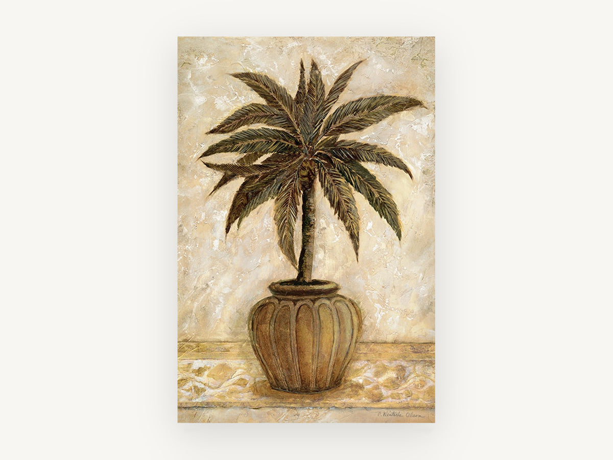 Terracotta Pot Palm, floral canvas wall art print, front view