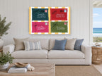 Letters to Santa kids canvas print on the wall of a beach house living room