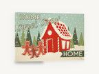 Gingerbread Snow Home, retro gingerbread house christmas illustration, kids canvas wall art print ready to hang