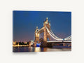 Tower Bridge Blue Hour, tower bridge london at dusk photograph, city canvas wall art print ready to hang