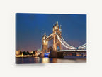 Tower Bridge Blue Hour, tower bridge london at dusk photograph, city canvas wall art print ready to hang