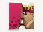 Paris in Magenta and Gold, eiffel tower paris illustration, city canvas wall art print ready to hang
