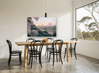 Terrace Dinner Over the Seine city canvas print on the wall of a dining room