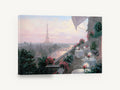 Paris Terrace at Dusk, paris terrace view of eiffel tower, city canvas wall art print ready to hang