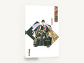Collage Samurai in Kimono, samurai figure japanese pattern collage, floral canvas wall art print ready to hang