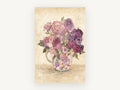 Mauve Roses in Chintz Cup, floral canvas wall art print, front view