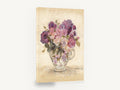 Teacup Rose Bouquet, purple and pink roses in teacup, floral canvas wall art print ready to hang