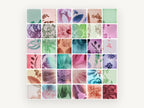 Analog Flower Grid, floral canvas wall art print, front view