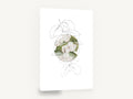 Snowberry Circle Study, white snowberry botanical illustration, floral canvas wall art print ready to hang