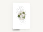 Snowberry Circle Study, white snowberry botanical illustration, floral canvas wall art print ready to hang