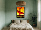 Manhattan Bridge Deco city canvas print on the wall of a bedroom