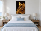 Golden Tower Ascent city canvas print on the wall of a bedroom