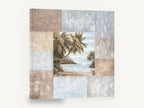 Palm Cove Patchwork, tropical palm beach patchwork, coastal canvas wall art print ready to hang