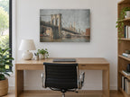 Weathered Brooklyn Tower city canvas print on the wall of a study