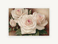 Blush Cream Rose Trio, floral canvas wall art print, front view
