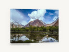 Reflected Ridge Valley, mountain valley lake reflection photograph, landscape canvas wall art print ready to hang