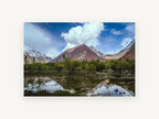 Reflected Ridge Valley, mountain valley lake reflection photograph, landscape canvas wall art print, front view