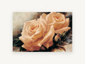 Peach Rose Pair, floral canvas wall art print, front view